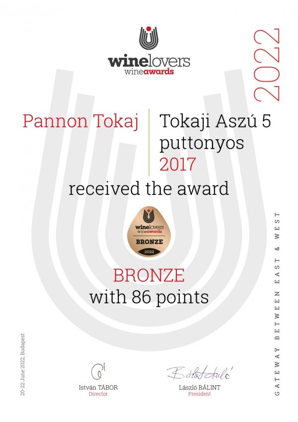 2022 Winelovers - Pannon Tokaj Aszu 5 Puttony 2018