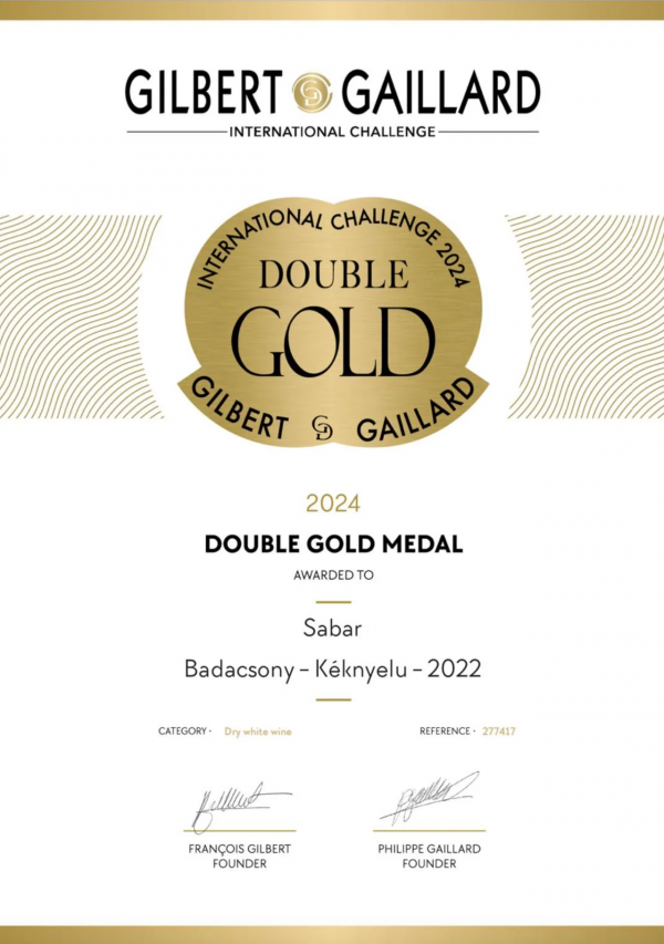 2014 Gilbert & Gaillard Wine Award - Sabar Keknyelu 2022