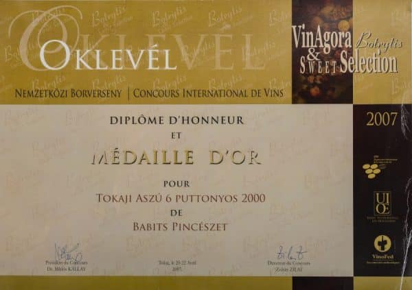 2007 Vinagora - Babits Tokaji Aszu 6 Puttony - 2000